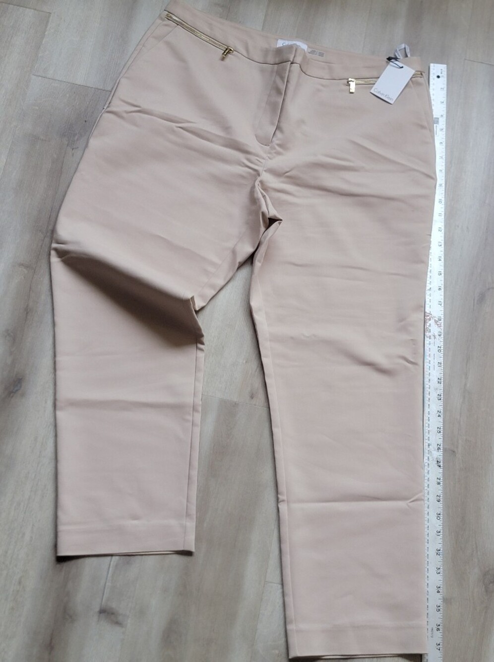 NWT CALVIN KLEIN MODERN ESSENTIALS Beige/Tan Slim Straight Pants